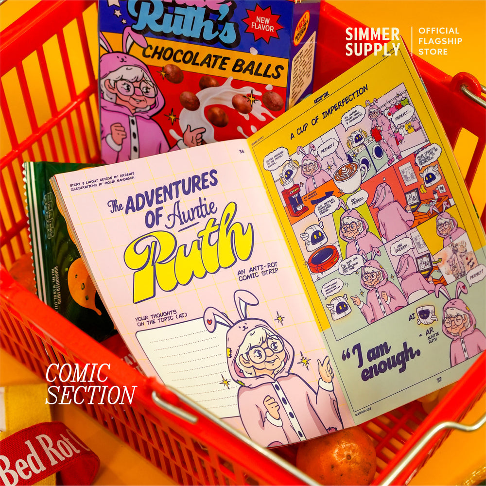Anti-Rot Zine: Creative Magazine (Crossword, Mini-Games, Articles, Stickers, Postcard, Vision Board)