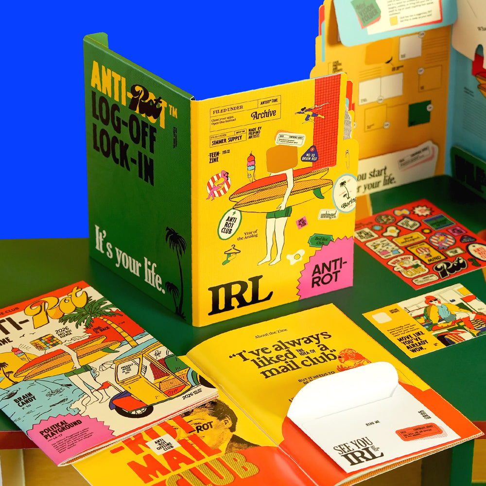 Anti-Rot Zine: Creative Magazine (Crossword, Mini-Games, Articles, Stickers, Postcard, Vision Board)