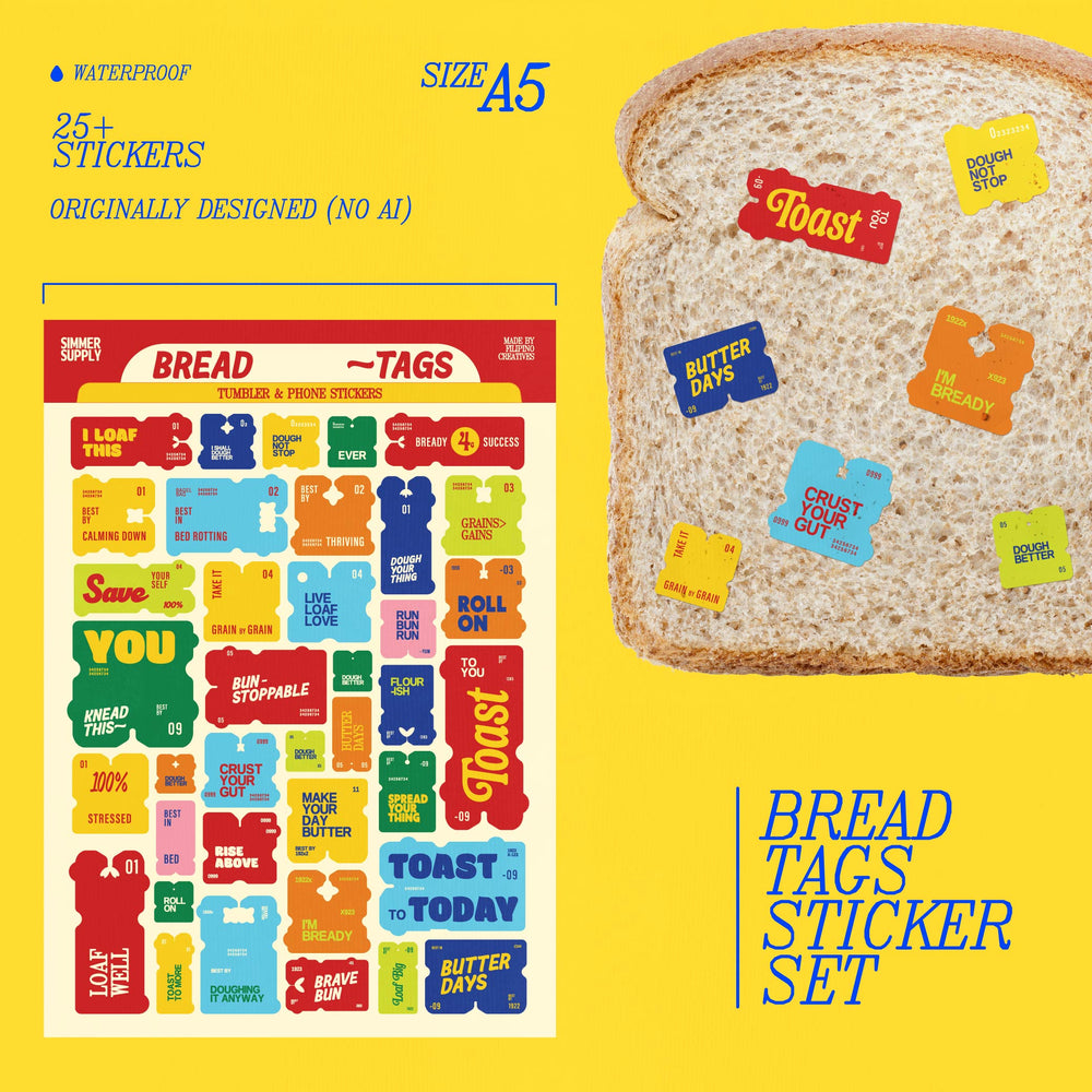 Bread Tag Sticker Set (Phone, Tablet, Laptop, Tumbler Sticker)