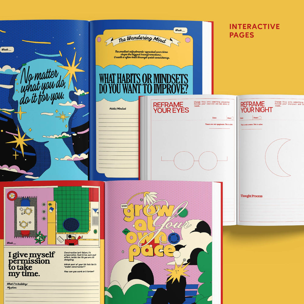 Unfinished Journal | A Creative Growth Journal | Interactive Writing, Drawing & Coloring Journal Set