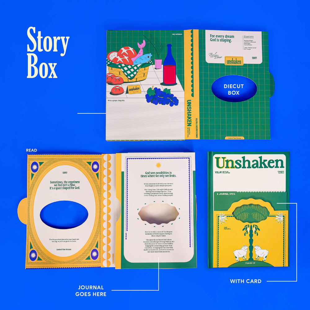 Unshaken Journal | A Faith, Prayer & Devotional Journal Set | Christian Reflection Journal with Stickers, Bookmark & Gift Box