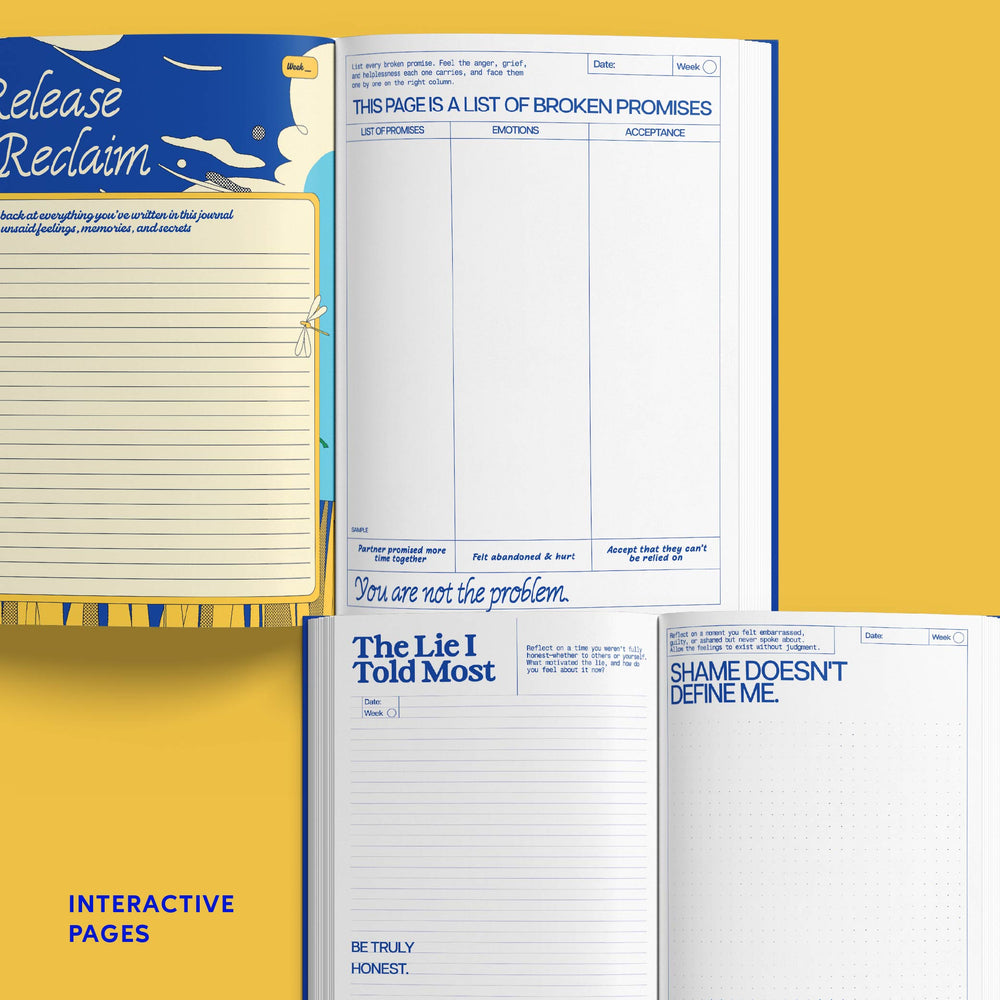 Unsaid Journal | A Healing, Reflection & Mental Wellness Journal Set | Writing Journal with Stickers, Bookmark & Gift Box